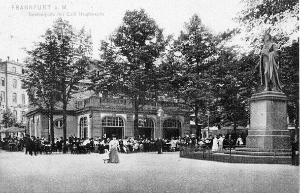 Schillerplatz mit Schillerdenkmal um 1900